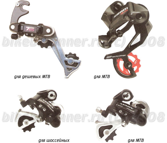 Виды задних переключателей
